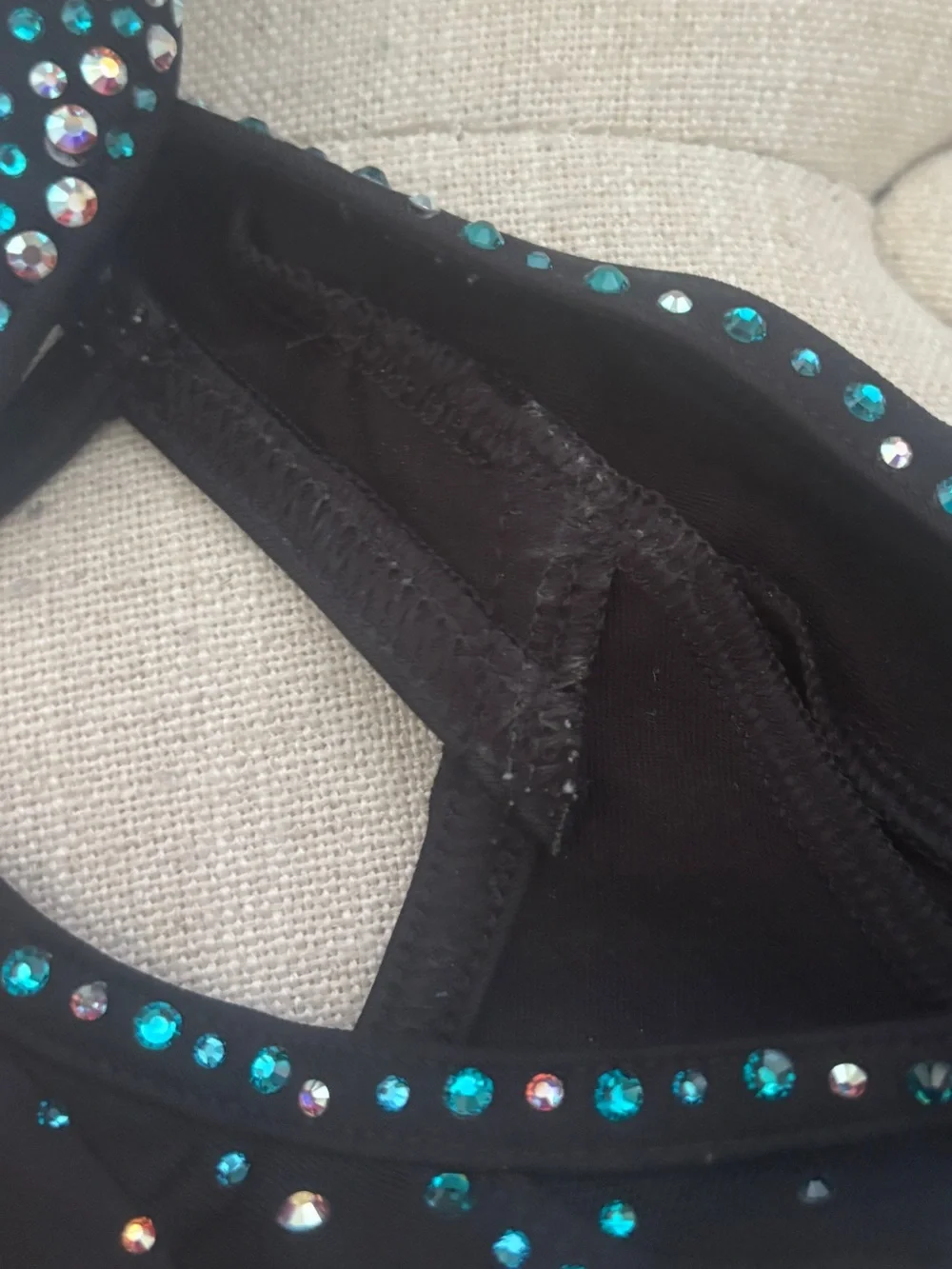 CEA Black and Teal Rhinestone Cold-Shoulder Kids uniform